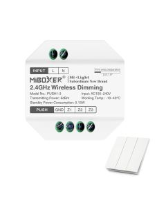 PUSH1-3 MiBoxer 2.4GHz Wireless Dimming 3-Zone MiLight Led Dimmer